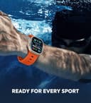 MoKo Ocean Band Compatible with Apple Watch Ultra 3/2/1 49mm,S11/S10 46mm,9/8/7 45mm,SE3/SE2/SE/6/5/4 44mm,3/2/1 42mm,Silicone Replacement Strap Wrist Band for Men Women, Orange - 5