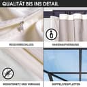 BRAST® Alu Pavillon Summerdream | viele Modelle & Farben | Größen 3x3m 3x4m | Moskitonetz + LEDs | TÜV geprüft | wasserdicht | UV-Schutz | festes Dach | 3x4m Grau LEDs - 8