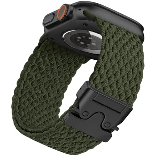 PIOWNN Braided Straps Compatible with Apple Watch Ultra Strap 49mm 46mm 45mm 44mm 42mm - Stretchy Fabric Nylon Band with Parachute Buckle - for iWatch Ultra 3, SE 3, Series 11 10 9 8 7 6 5 4 3 2 1