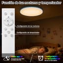 Rawhui Plafon Led Techo Regulable,24W RGB 3000K-6500K Lampara Techo con Mando,IP44 2400LM Plafones para Techo LED,Compatible Alexa/Google Assistant/Tuya,para Dormitorio Cocina Salon Ø29cm - 4