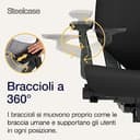 Sedia da ufficio ergonomica Steelcase Gesture con braccioli regolabili a 360° e supporto lombare 3D Live Back Onyx; Prodotto in Europa - 6