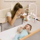 SnooBee Babybett Beistellbett Baby & Co-Sleeper – Höhenverstellbares Babybett mit Matratze, Rollen mit Bremse, atmungsaktive Mesh-Seiten & Moskitonetz, faltbar mit Tragetasche (0–6 Monate) - 9