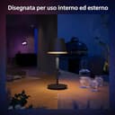PHILIPS Hue White and Color Ambiance Lampada da Tavolo Hue Go Portable con Luci Smart Bianche e Colorate, Dimmerabile, Lampada da Tavolo Design per Interni ed Esterni, IP54, 6,2W, Nero - 3