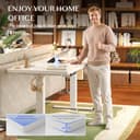 FLEXISPOT E1 Pro ONE PIECE Electric Standing Desk with Dual Motors, 160x80cm, Sit Stand Table Height Adjustable Desk with Memory Smart Pannel for Home Office,Black+White - 7