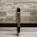 LN Roma Penna Roller e a Sfera, Refill Inchiostro Nero, Artigianale, Professionale, Fatta a Mano, Elegante, Confezione Regalo (Oro-Legno Ulivo) - 5