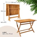 CASARIA® Juego de Muebles de Jardín 5 Piezas Plegable Set Comedor Exterior Madera Acacia FSC® Mesa 4 Sillas Resistente Intemperie Balcón Terraza - 5