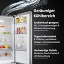 Haier French Door Kühl-Gefrierkombination 70 cm Breite I 402 L French Door Kühlschrank, freistehend I Doppeltür Kühlschrank mit Gefrierfach, No Frost I LED, Touch-Display I FD 70 SERIE 3 HFR3718ENMM - 3