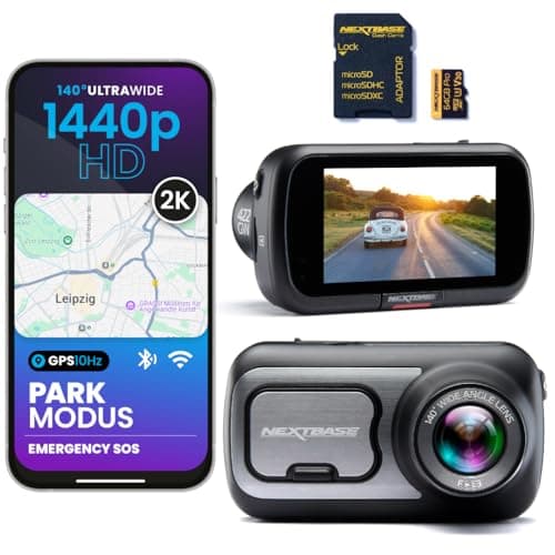 Nextbase 422GW Dashcam auto anteriore | modalità parcheggio 24/7 monitoraggio parcheggio | 1440p 30fps Dash Cam | Schermo da 2,5 pollici | Fotocamera auto 140 gradi angolo di visione con visione
