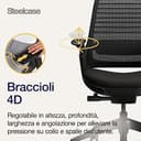 Sedia da ufficio ergonomica Steelcase Series 1 con supporto lombare LiveBack e braccioli 4D Onyx; Prodotto in Europa - 6