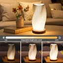 Focenat Nachttischlampe mit Holzsockel, 9-Stufig Dimmbare Nachttischlampe, Tischleuchte Minimalistische mit PLA Lampenschirm, Kleine Tischlampe mit Kabel, für Schlafzimmer Nachttisch Wohnzimme - 2