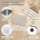 Vivifying Katzenklo Edelstahl mit Deckel, XL Leicht zu Reinigen und Geruchsresistent Katzentoilette Edelstahl, Rostfreier Stahl Katzenklo mit Pedals, Schaufel und Matte (Beige) - 8