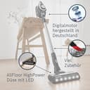 Bosch Akku-Staubsauger Unlimited Gen2 Serie 8 BSS82SIL1, beutellos, bis 45 Min Laufzeit, austauschbarer Akku, Schnellladegerät, LED-Beleuchtung, XXL-Polsterdüse, Fugendüse, alle Bodenarten, Silber - 14