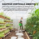 Outsunny Tunnelgewächshaus 3 x 4 m mit PO-Abdeckung, 2 Türen mit Scharnieren, beheizbares Gewächshaus mit optimierter Struktur für Garten, Terrasse oder Rasen, transparent - 6