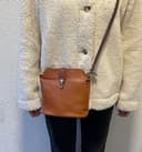 Vera Pelle Leather Crossbody Bag - Handmade Italian Leather Bag - Elegant Women's Handbag (Light Tan) - 8