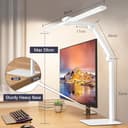 KableRika Lámpara Escritorio LED, 24W 80cm Flexo Escritorio de Doble Cabezal con Base, Luz de Arquitecto Regulable, luz monitor con Temporizador, 1200 lúmenes para Leer, Estudiar y Oficina en el Hogar - 4