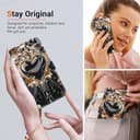 BLOTECH Case for Realme GT Neo6,Black Heart Jewellery Yellow Crown Painting Multifunction Leather Phone Case Wallet Flip Cover with Multi Card Slots Pocket Wrist Strap for Realme GT Neo6 - 5