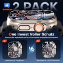 TAURI 3 in 1 Panzerglas für Apple Watch Ultra 3/2/1 49mm, 2 Stück 9H Displayschutz mit 1 Stück Auto-Ausrichtungskit, HD Anti-Kratzen Gehärtetes Glas Displayschutzfolie für iWatch 49mm - 4