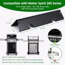 7635 Flavorizer Bars for Weber Spirit 2 Grill Parts Replacement for Weber Spirit I E210 S210 E215 E220 S220 Grill with Front Control Knobs, 15.3" Porcelain-enameled Heat Plate for GS4 Grill Parts - 2