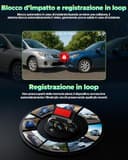 LAMTTO Dash Cam Auto 360 Gradi Dashcam Controllo APP WiFi 5G 4 Canali Telecamera per Auto Monitoraggio del Parcheggio IR Visione Notturna Kit di Cablaggio Scheda 128GB Gratuita - 7