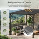 Amopatio Terrassenüberdachung Freistehend 3x3m, Terrassendach mit 6mm Doppelstegplatten aus Polykarbonat, UV-Schutz & Regenfest, Robuste Stahlkonstruktion Pavillon für Garten, Terrasse, Schwarz - 3