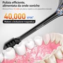 Spazzolino Elettrico, Spazzolini Elettrici, Spazzolino Sonico - 3 Intensità, 5 Modalità, 40000VPM, IPX7, Spazzolino Denti Elettrico Autonomia 180 Giorni e Timer, Spazzolino Elettrico Ultrasonica, Nero - 4