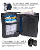 TRAVANDO Cartera Hombre Dublin con Bloqueador RFID, Billetera Negra, Tarjetero, Monedero Varón, Portamonedas, Regalo Wallet Vertical Bolsillo Monedas Botón a presión Tarjetera Ranuras - 2