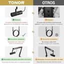 TONOR PC Microfono Dinámico Gaming con Brazo Soporte, Profesional Micrófono USB/XLR para Juegos, Podcasting, Streaming, Estudio, Vocal Grabación, Mic cardioide con 3.5mm Jack, Botón Mute, TD510+ - 10