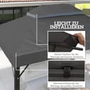 Outsunny Ersatzdach für Pavillon 3 x 4m, wasserdicht PVC Beschichtung Pavillondach, Doppeldach Ersatzbezug für Gartenpavillon, Ersatzteile aus Oxford-Stoff, 370 g/m², Dunkelgrau - 5