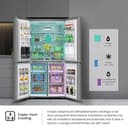 Hisense RQ758N4SWSE Frigorifero Quattro Porte Americano, Grande capacità 606 litri, Finitura Inox, Total No Frost, Classe E, Motore Inverter, Metal Cooling, Convert Zone, WiFi - 6