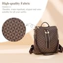 Mabecol Damen Rucksack PU Leder, große Kapazität Schultertasche, Leichter Freizeitrucksack, Modischer City Rucksack mit abnehmbaren Schulterriemen und Diebstahlschutz (Braun) - 5