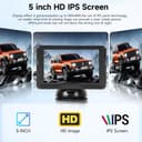 Senza Fili Digitale Telecamera di Retromarcia Kit con 5 Pollici IPS Monitor, IP69 Impermeabile, Visione Notturna, Grandangolo per Piccola Auto e Piccolo Camion, Veicoli da Lavoro, Grandi Camion, ecc. - 2