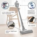 Bosch Akku-Staubsauger Unlimited 8 BSS825MULT, kabellos, HEPA-Filtersystem, 10 Jahre Motorgarantie, hohe Saugkraft, Lange Laufzeit, austauschbarer 5.0 Ah Akku, Schnellladegerät, Mini-Turbo-Düse, grau - 13