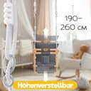 KIDIZ® Babyschaukel Kinderschaukel für Babys ab 6 Monaten und Kleinkinder bis 3+ Jahre | Holzschaukel Schaukelsitz höhenverstellbar & mit Polsterung | Schaukel für drinnen und draußen, Anthrazit - 7