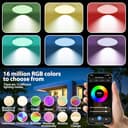 HOTUT RGB Ceiling Light 24W Dimmable LED Ceiling Light,WiFi Bathroom LED Lights Ceiling,Remote & APP Control,2700K-6500K,Round Flush Smart Ceiling Lights Work with Alexa Google Bluetooth for Bedroom - 4