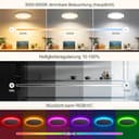 AmazeFun LED Deckenlampe 48W - Deckenlampe Dimmbar & RGBIC Nachtlicht - Smart Deckenleuchte mit Fernbedienung - Alexa/Google kompatibel, 4500lm, für Wohnzimmer, Schlafzimmer, Küche (48W-37CM) - 2