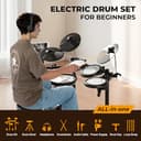CAHAYA Batería Electrónica con Pads de Malla: Dual Trigger y 350 Sonidos – E-Drum Kit con Caja de 8", Kit Completo con Banqueta, Auriculares y Baquetas – Ideal para Niños y Principiantes - 5