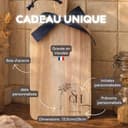 Tagliere monogramma data e nomi personalizzati in legno di acacia – Creazione artigianale francese - 5
