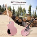 Electric Guitar Beginner Guitar 40.2 Inch Solid Poplar Body Maple Neck Laurel Fingerboard HH Pickups Les Paul Style with Gig Bag Tuner (Color Options) (Pink) - 5