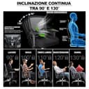 MELOKEA XXL Sedia da Ufficio Ergonomica per Persone Robuste, 200kg Portata con Ruote in Gomma, Schienale Alto, Extra Larga con Seduta Ultra-Spessa 14cm Big & Tall, Sedia da Gioco - 5