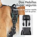 rabbitgoo Arnes Antitirones Perro Midano Malla Confortable Transpirable Lineas Reflecantes Arnés Acolchado Ajustable con Asa y Enganche Color Negro - 7