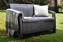 Keter Corfu Set of Rattan Resin Lounge Furniture 76x170x58 cm Graphite Grey - 3