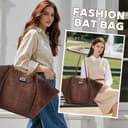 AUNGKWANG Tote Bag Damen, Shopper Tasche Damen Groß, Large Shoulder Handbag mit Abnehmbarer Schlaufe, Vintage Tasche für Arbeit Einkauf Reisen Büro - 7