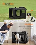 FEANDREA Trasportino per Cani, Gabbia Pieghevole per Animali Domestici, Taglia XL, Tessuto Oxford e Maglia, Traspirante, Portatile, Struttura in Metallo, con Manici e Tasche, 81 x 58 x 58 cm, Nero PDC80H - 3