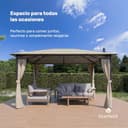 blumfeldt Cenador Mondo 3x4, Estructura de Acero, Cortinas, Resistente al Óxido, para Jardín, Montaje Fácil, Beige - 2