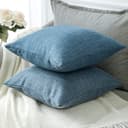 Artscope 2 Pezzi Federe Cuscini in Lino Minimalista Copricuscino Colorato per la Decorazione Domestica Soggiorno Camera da Letto Divano 40x40cm, Blu - 9