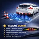 CAR PASSION Kit Sensori di Parcheggio Auto Universali - Sistema Assistenza Retromarcia con Ultrasuoni, Display LCD e Avviso Acustico - Facile Installazione (Bianco) - 5