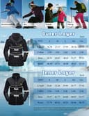 TACVASEN Outdoor Jacket 3 in 1 Women's Fleece Waterproof Ski Snowboard Coat Outdoor, Pure Black, XXL - 7