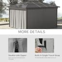 Outsunny 4 Pack Replacement Gazebo Curtains Privacy Panel for Most 3 x 3m Gazebo Canopy Pavillion Outdoor Shelter Sidewalls Accessories Light Grey - 5