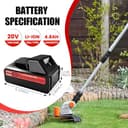 Batería de 4800 mAh para soplador de hojas inalámbrico VonHaus 20V Max de iones de litio G, cortasetos de poste, cortasetos, compatible con ‎Model 15/067, 15/068, ‎2515200, 2500265-UKCHILD - 3