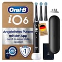 Oral-B iO Series 6 Plus Edition Elektrische Zahnbürste — Electric Toothbrush, Inkl. 3 Aufsteckbürsten, 5 Putzmodi für Zahnpflege, Reise-Etui — Zahnbürste Elektrisch, Designed by Braun, Schwarz - 1